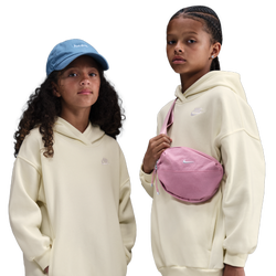 Girls' Grade School - Nike NSW Club Fleece Oversized PO Hoodie - Soft Pearl/Soft Pearl