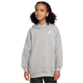 Nike NSW Club Fleece Oversized PO Hoodie - Nike Dk Grey Heather/White