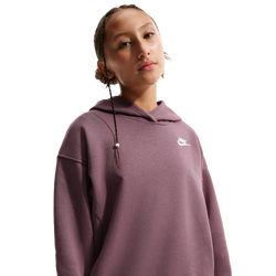 Girls' Grade School - Nike NSW Club Fleece Oversized PO Hoodie - White/Tattoo/Tattoo