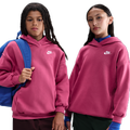 Nike NSW Club Fleece Oversized PO Hoodie - Nike Sweet Beet/White