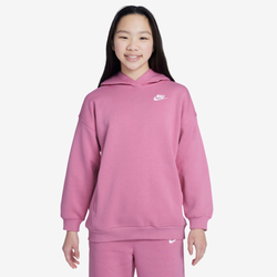 Girls' Grade School - Nike NSW Club Fleece Oversized PO Hoodie - Magic Flamingo/White