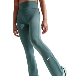 Girls' Grade School - Nike Dri-FIT One Tights Flare - Mineral Slate/White
