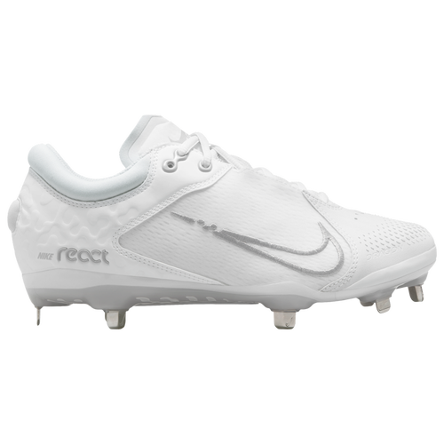 Nike Hyperdiamond 4 Elite - Women's Metal Cleats Shoes - White / Wolf Grey / Pure Platinum - CZ5917-100