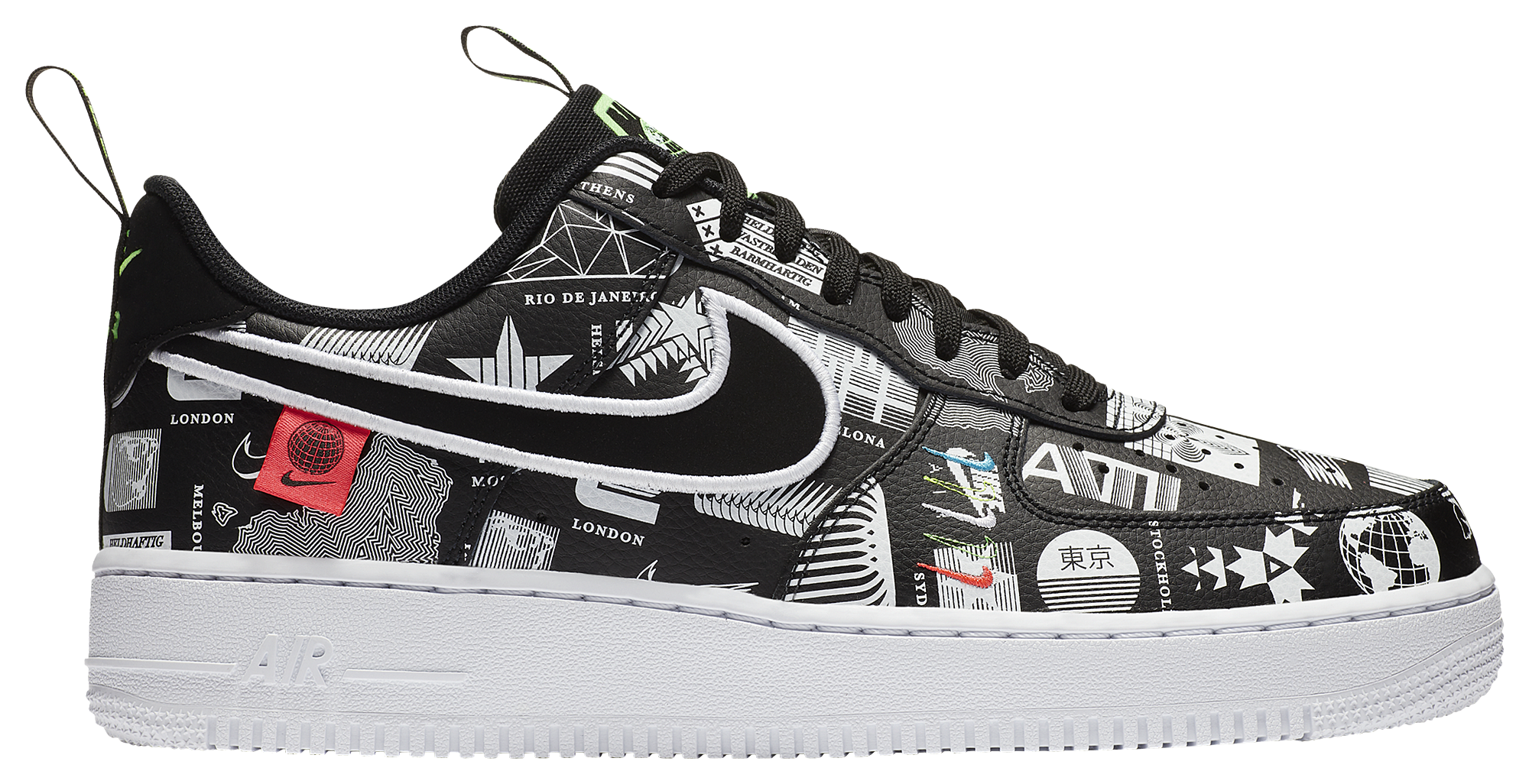 nike air force 1 low black and white footlocker