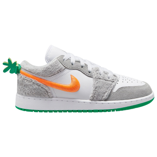 

Boys Jordan Jordan Air Jordan 1 Low SE RBBT - Boys' Grade School Basketball Shoe Light Smoke Grey/ Orange/White Size 05.5