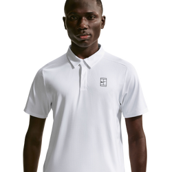 Men's - Nike Nikecourt Df Advantage Polo - White/White/Black