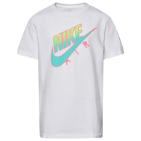 Boys' Grade School - Nike Air Fade S/S T-Shirt - White/Teal/Hyper Pink