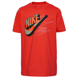 Boys' Grade School - Nike Futura Mash T-Shirt - Light Crimson/Teal
