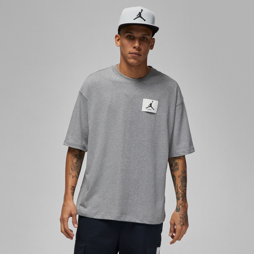 Jordan Mens  Flight Essential Short Sleeve Crew In Grey/white