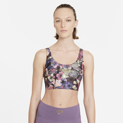 Women's - Nike Femme Woosh Floral Print Bra - Ironstone/Mtlc Gold/Mtlc Gold
