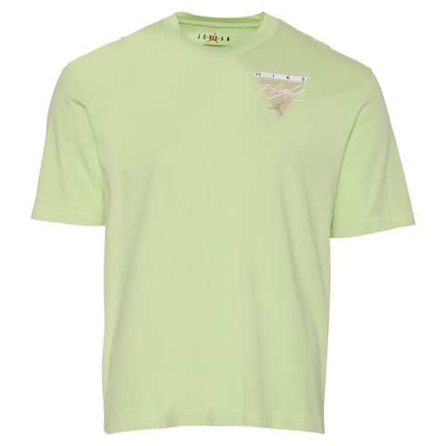 

Jordan Mens Jordan Flight Essential Washed Graphic T-Shirt - Mens Green/Gray/Pink Size S
