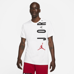 Men's - Jordan Air Stretch Short Sleeve T-Shirt  - White/Black/Gym Red