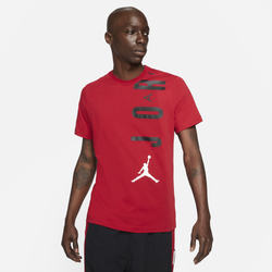 Mens - Jordan Air Stretch Short Sleeve T-Shirt - Gym Red/Black/White