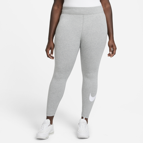 

Nike Womens Nike NSW Essential Mid Rise Swoosh Leggings - Womens Dark Grey Heather/White Size XS