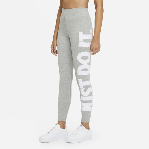 Nike Womens  Nsw Essential Gx Legging In Dk Grey Heather/white