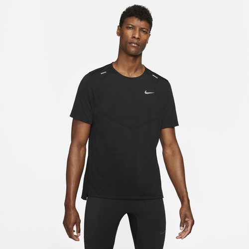 Shop Nike Mens  Dri-fit Rise 365 Short Sleeve T-shirt In Black/reflective Silver