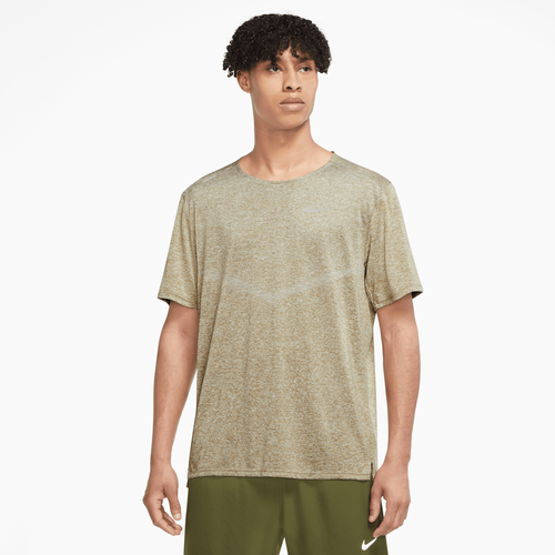 

Nike Mens Nike Dri-Fit Rise 365 Short Sleeve T-Shirt - Mens Neutral Olive/Heather/Reflective Silver Size LT