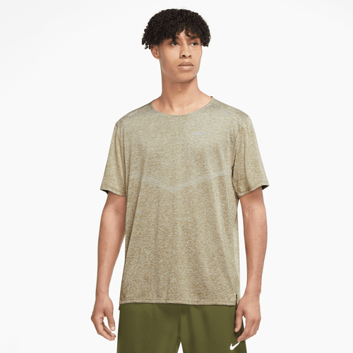 

Nike Mens Nike Dri-Fit Rise 365 Short Sleeve T-Shirt - Mens Reflective Silver/Neutral Olive/Heather Size S