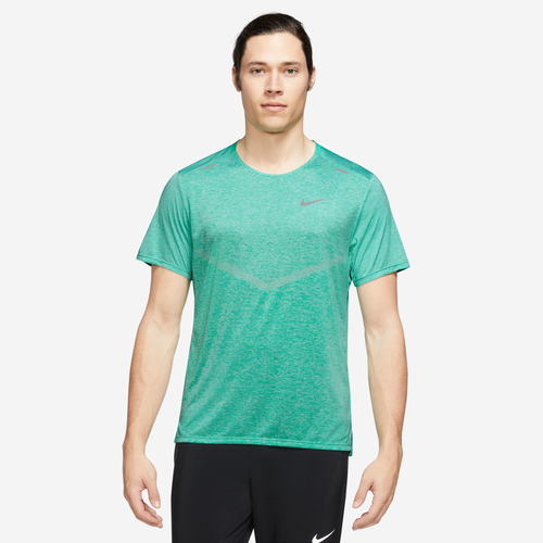 

Nike Mens Nike Dri-Fit Rise 365 Short Sleeve T-Shirt - Mens Reflective Silver/Teal Size L