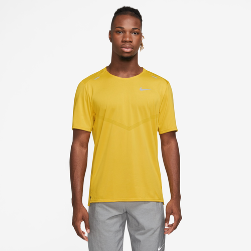 

Nike Mens Nike Dri-Fit Rise 365 Short Sleeve T-Shirt - Mens Vivid Sulfur/Silver Size L