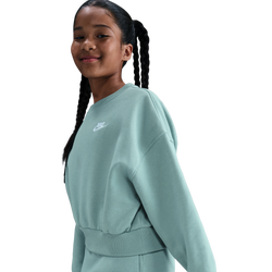 Girls' Grade School - Nike NSW Club Fleece Boxy Crew LBR - Cannon/Cannon/White