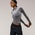 Cozi Ruched Mesh Top with Flocking - Women's Gray