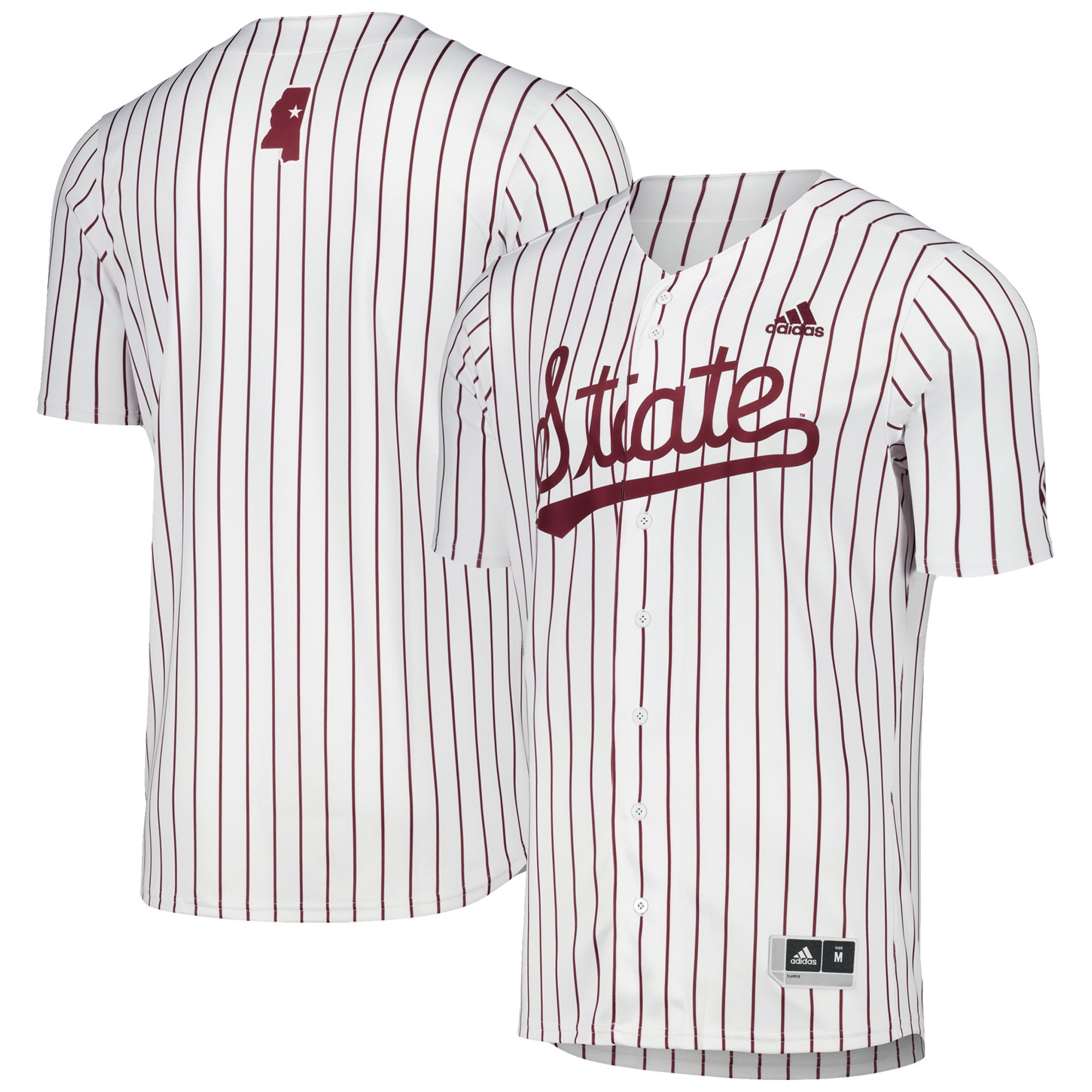 Nike Men's Oklahoma State University Pinstripe Full Button Replica Baseball Jersey Medium / White