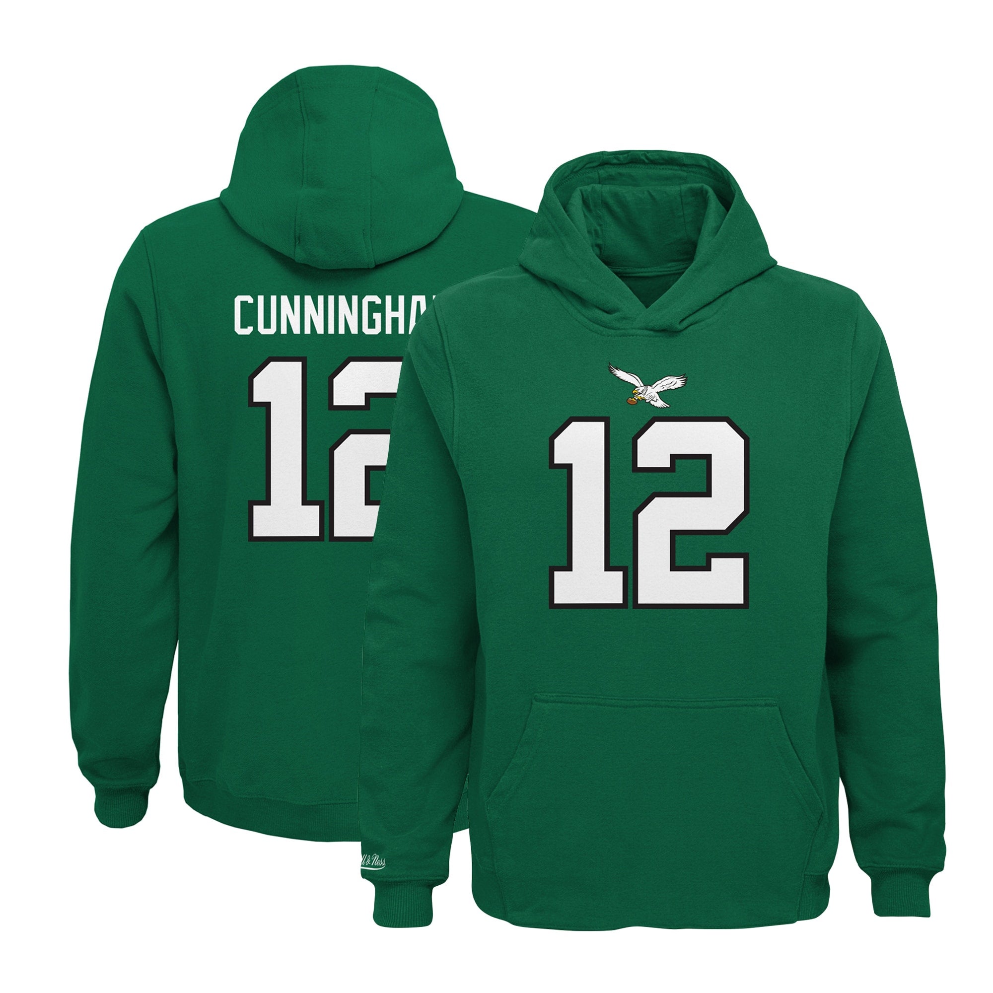 Youth Kelly Green Philadelphia Eagles Retro Color Block Pullover Hoodie