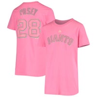 New Era Girls Youth New Era Pink Colorado Rockies Jersey Stars V-Neck T- Shirt