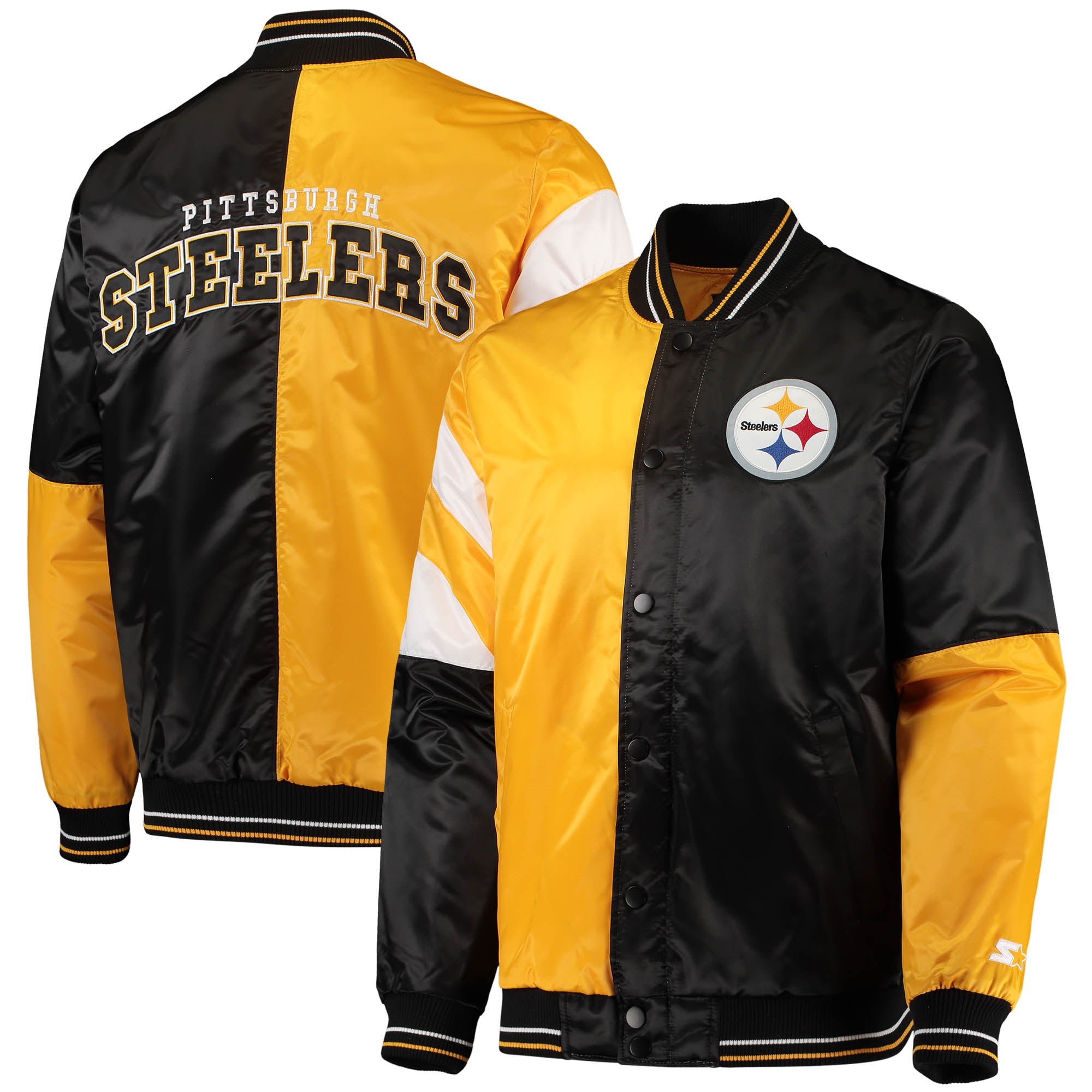 Pittsburgh Steelers Women's Varsity Jacket Dress Long Sleeve Snap Button  Coat