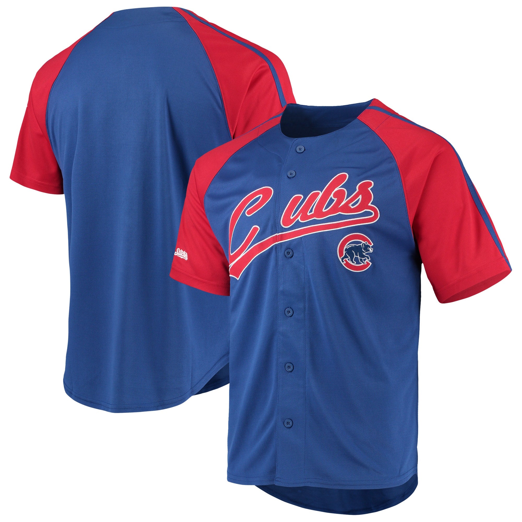 Stitches Athletic Gear Men's Chicago Cubs Jersey Red Blue Buttons Size  XL