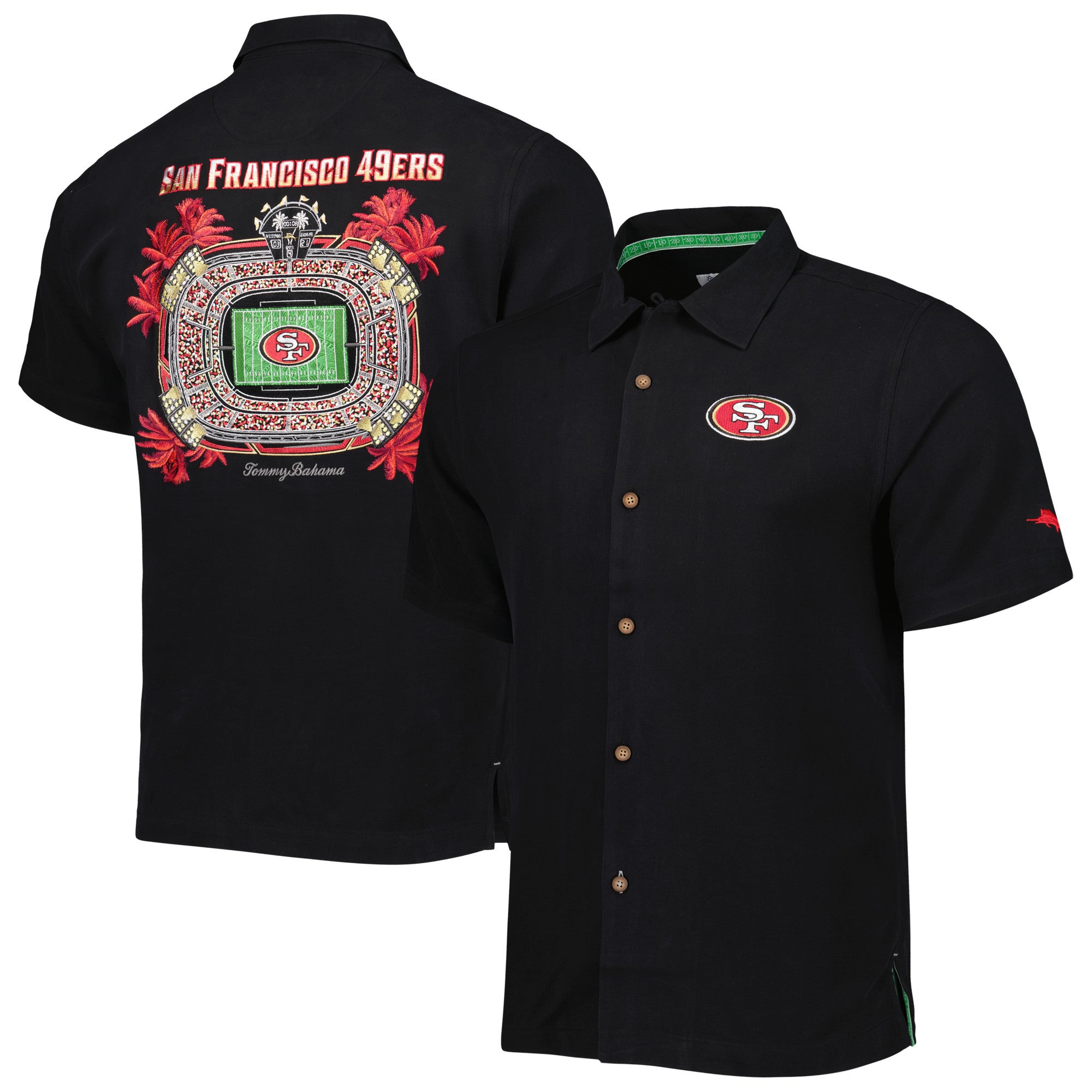 Tommy Bahama 49ers Top of Your Game Camp Button-Up Shirt