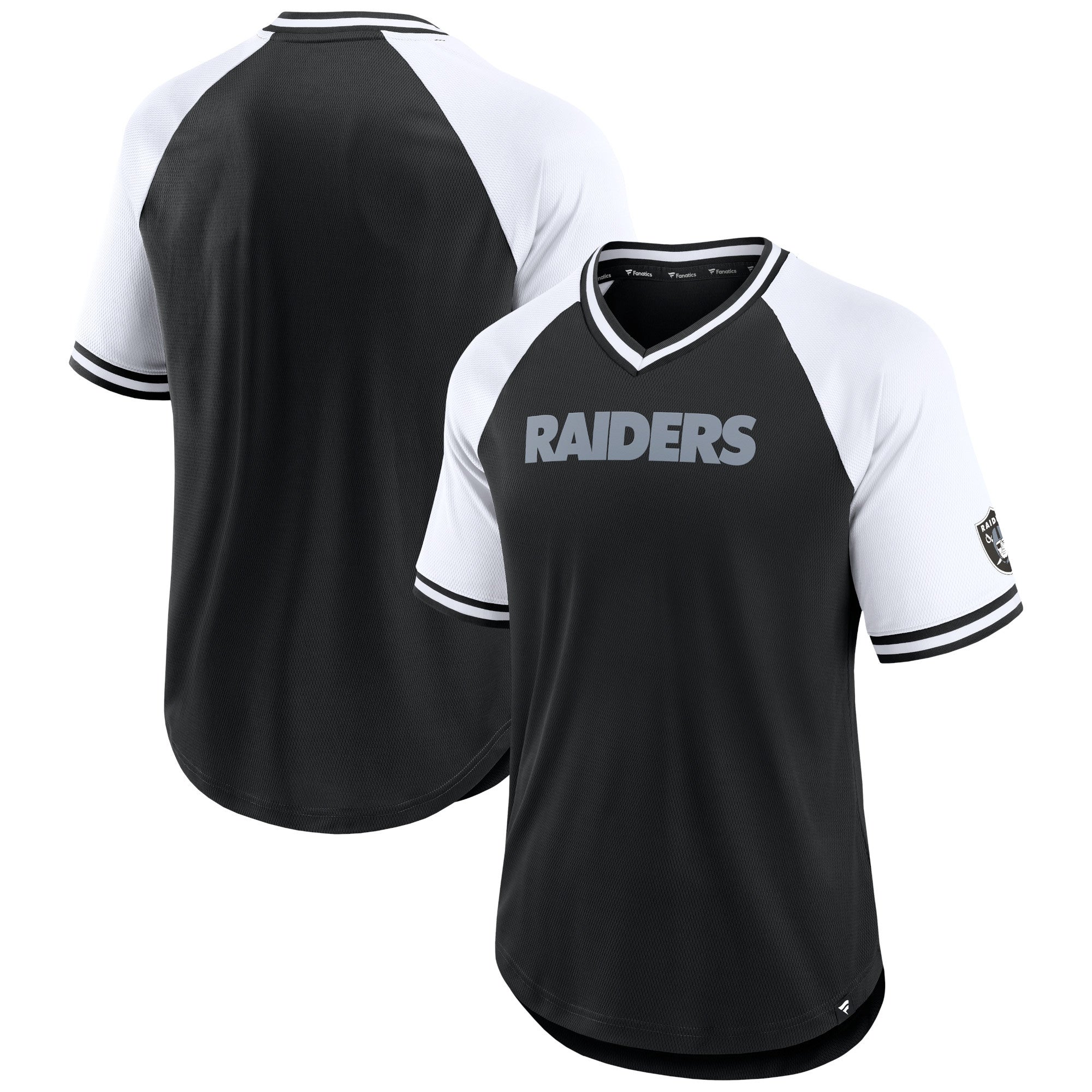 Fanatics Raiders Second Wind Raglan V-Neck T-Shirt - Men's