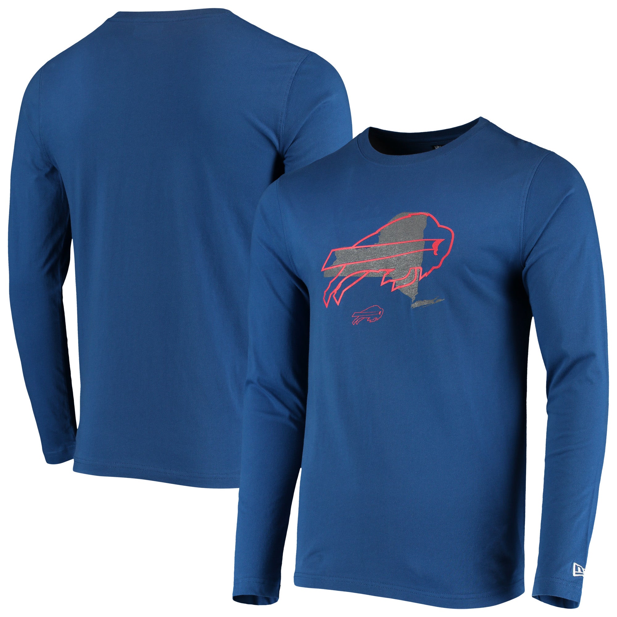 New Era Bills Throwback Raglan Long Sleeve T-Shirt - Men's