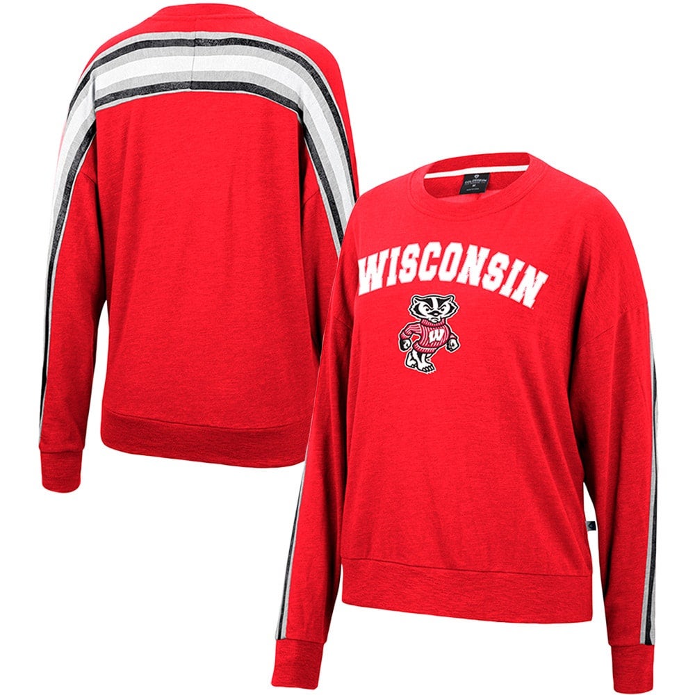 Colosseum Wisconsin Team Oversized Pullover Sweatshirt - Women's