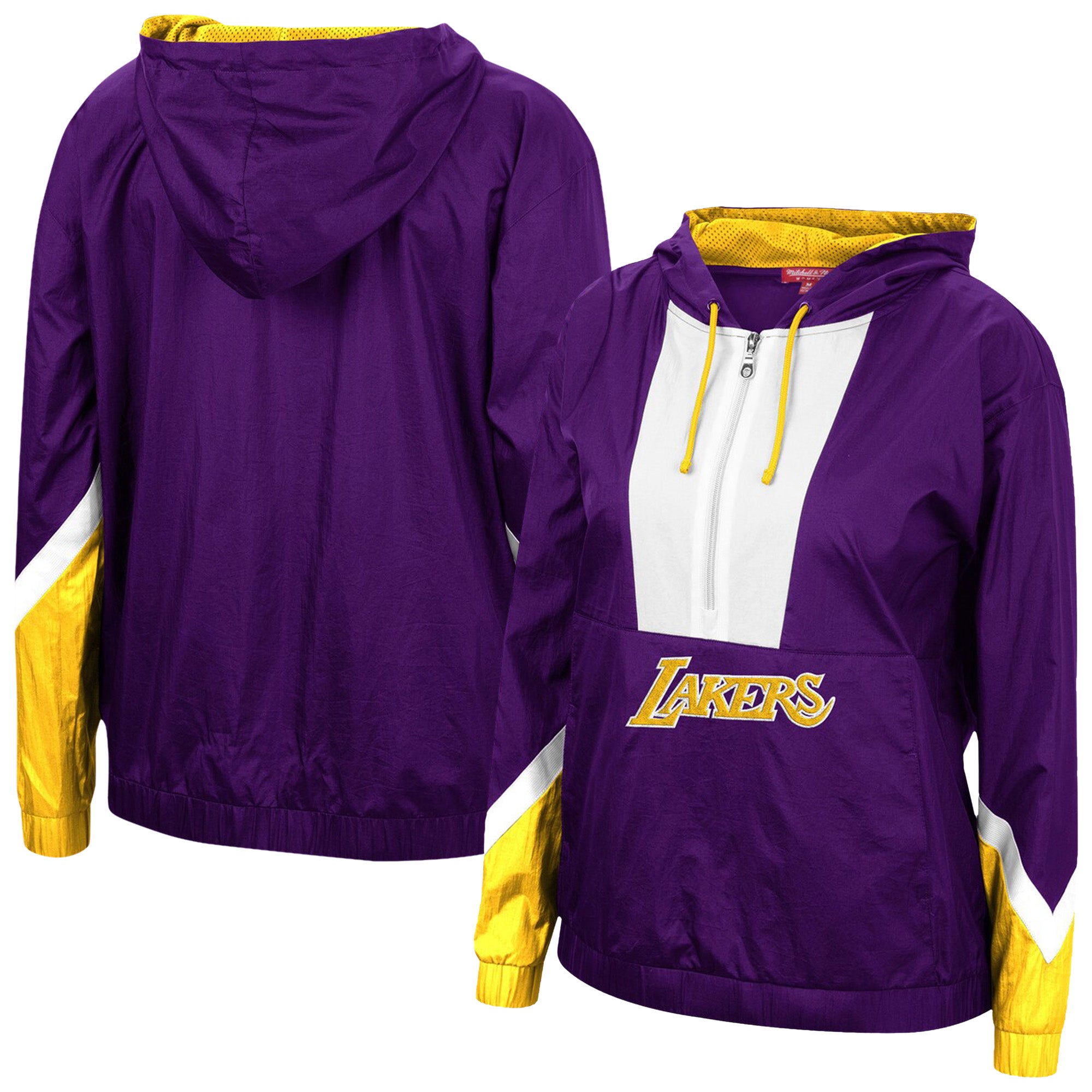 Mitchell & Ness Lakers Half-Zip Windbreaker 2.0 Hoodie - Women's