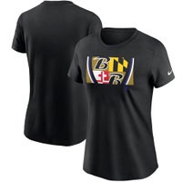 Nike Women's Baltimore Ravens Rewind Team Stacked White T-Shirt