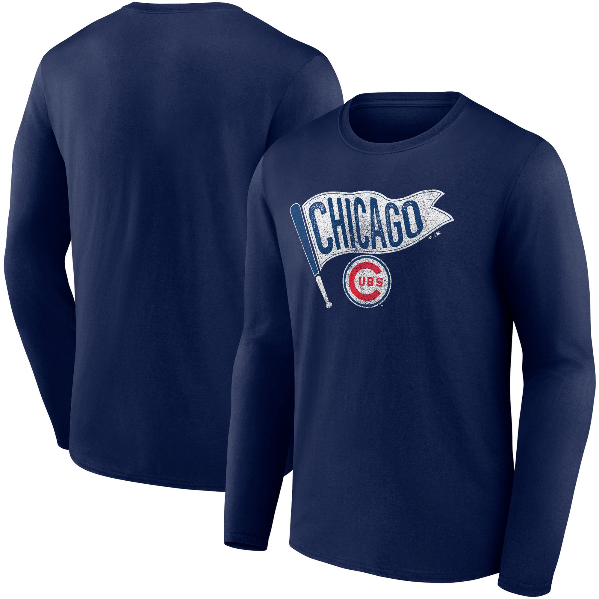 Men's Fanatics Branded White Chicago Cubs Fly The W Hometown Collection Long Sleeve T-Shirt