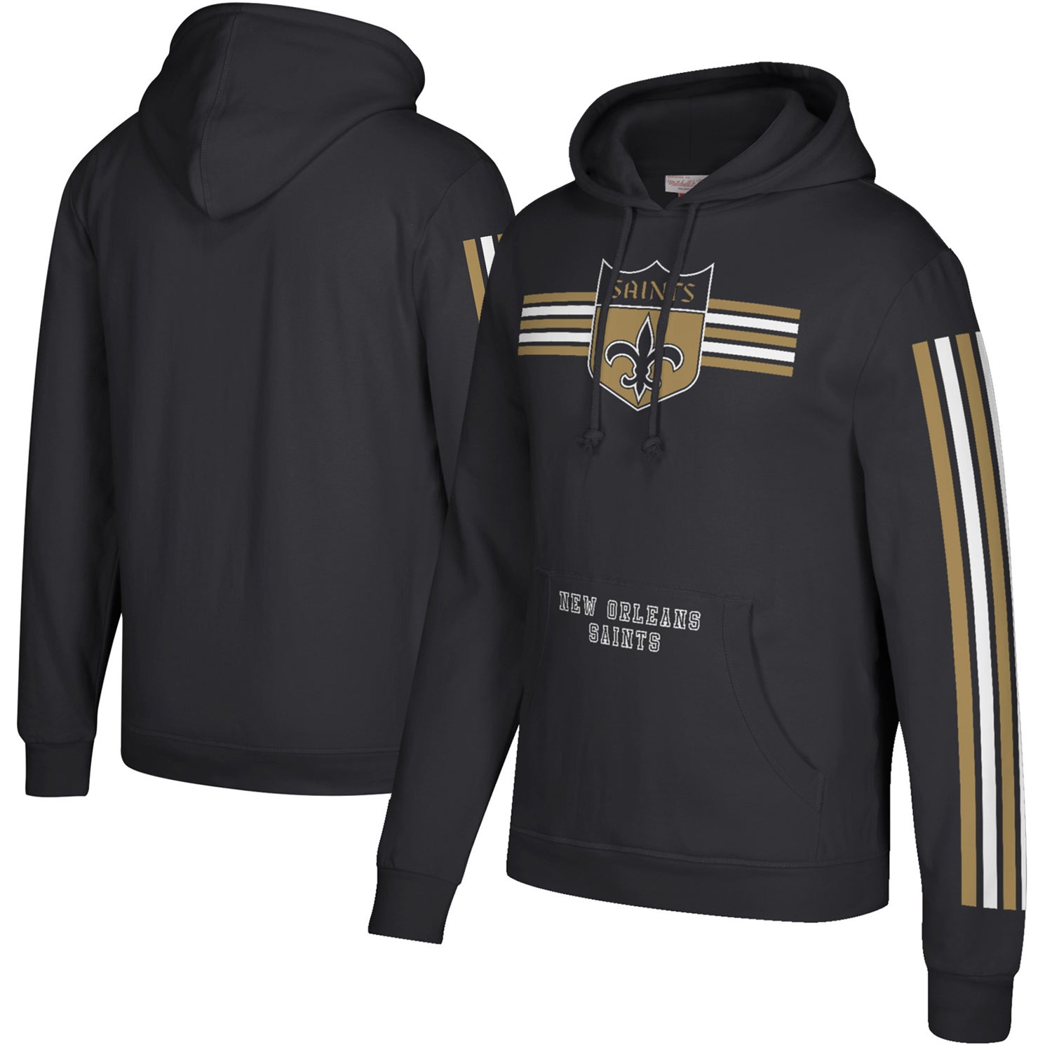 Mitchell & Ness Saints Three Stripe Pullover Hoodie - Men's