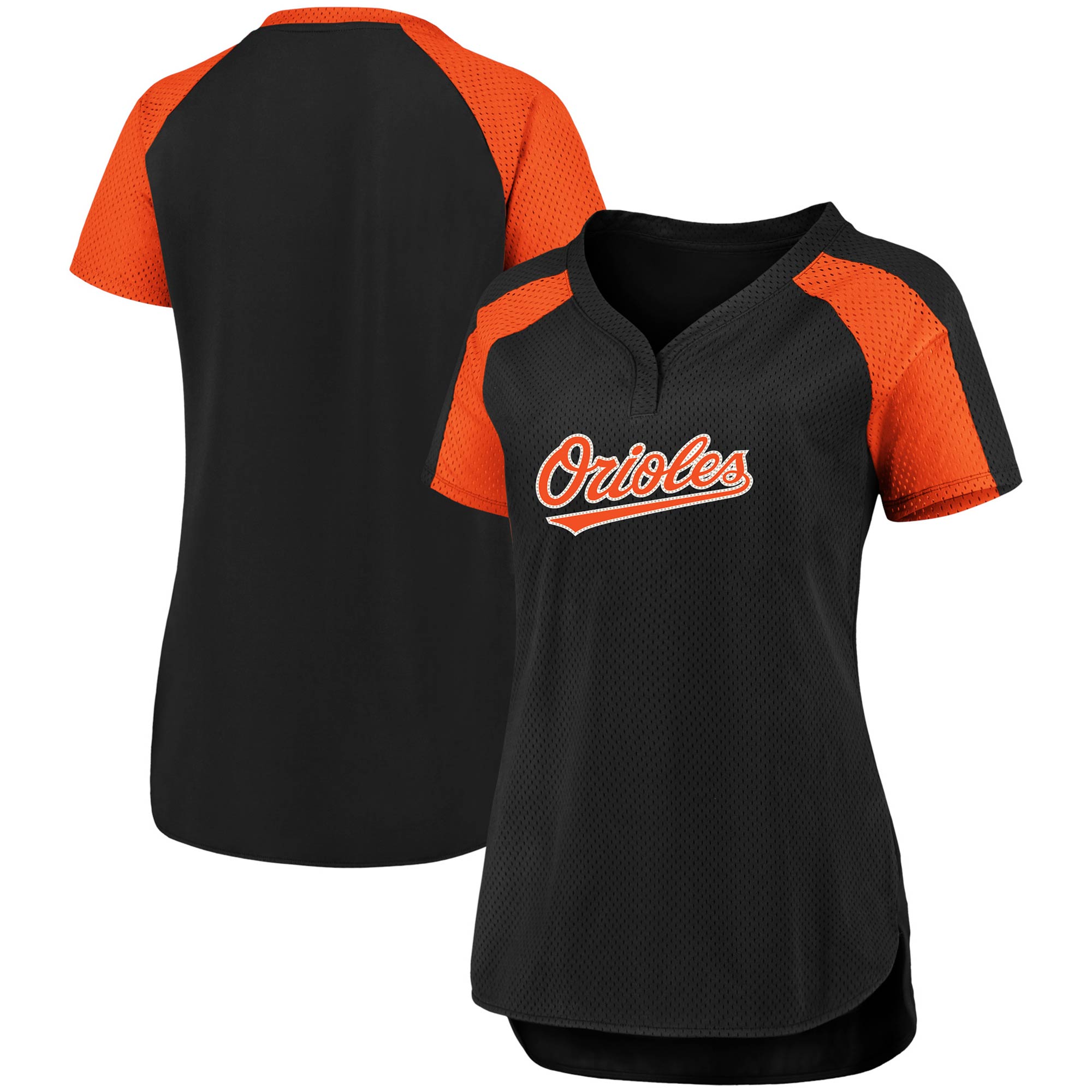 Fanatics Orioles Iconic League Diva Raglan V-Neck T-Shirt - Women's