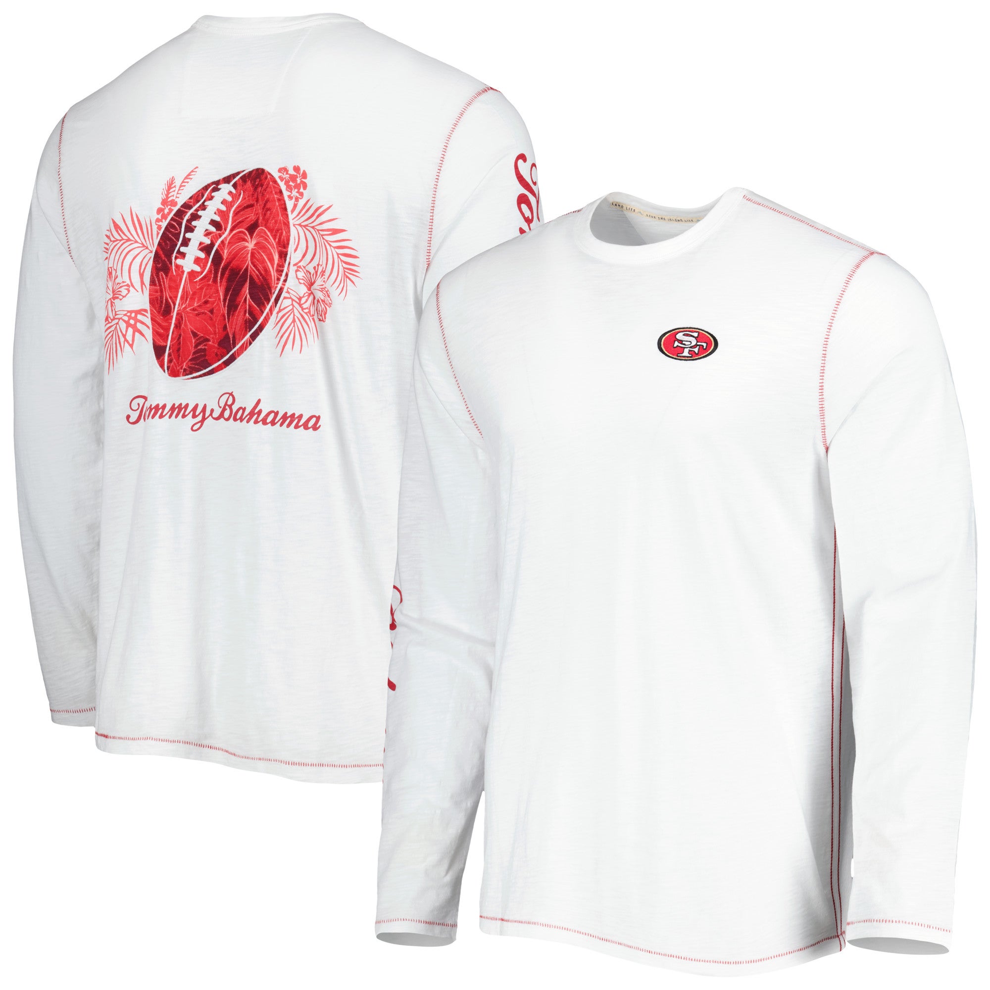 Tommy Bahama 49ers Laces Out Billboard Long Sleeve T-Shirt - Men's