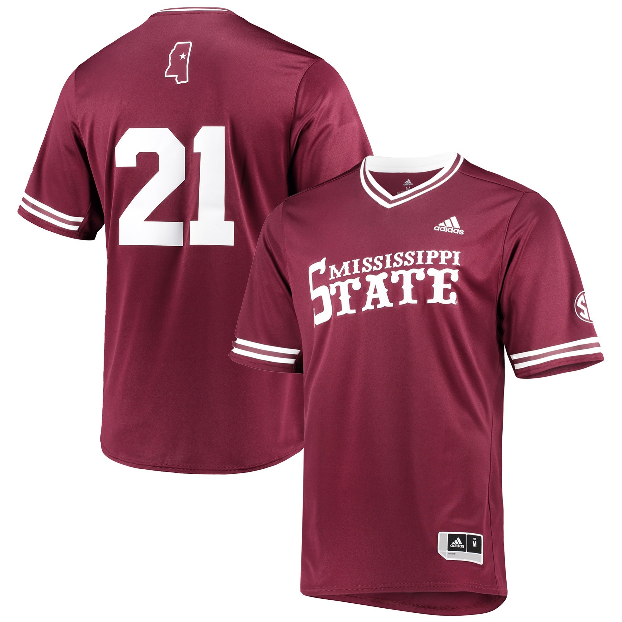 Men's adidas Black Mississippi State Bulldogs Replica V-Neck