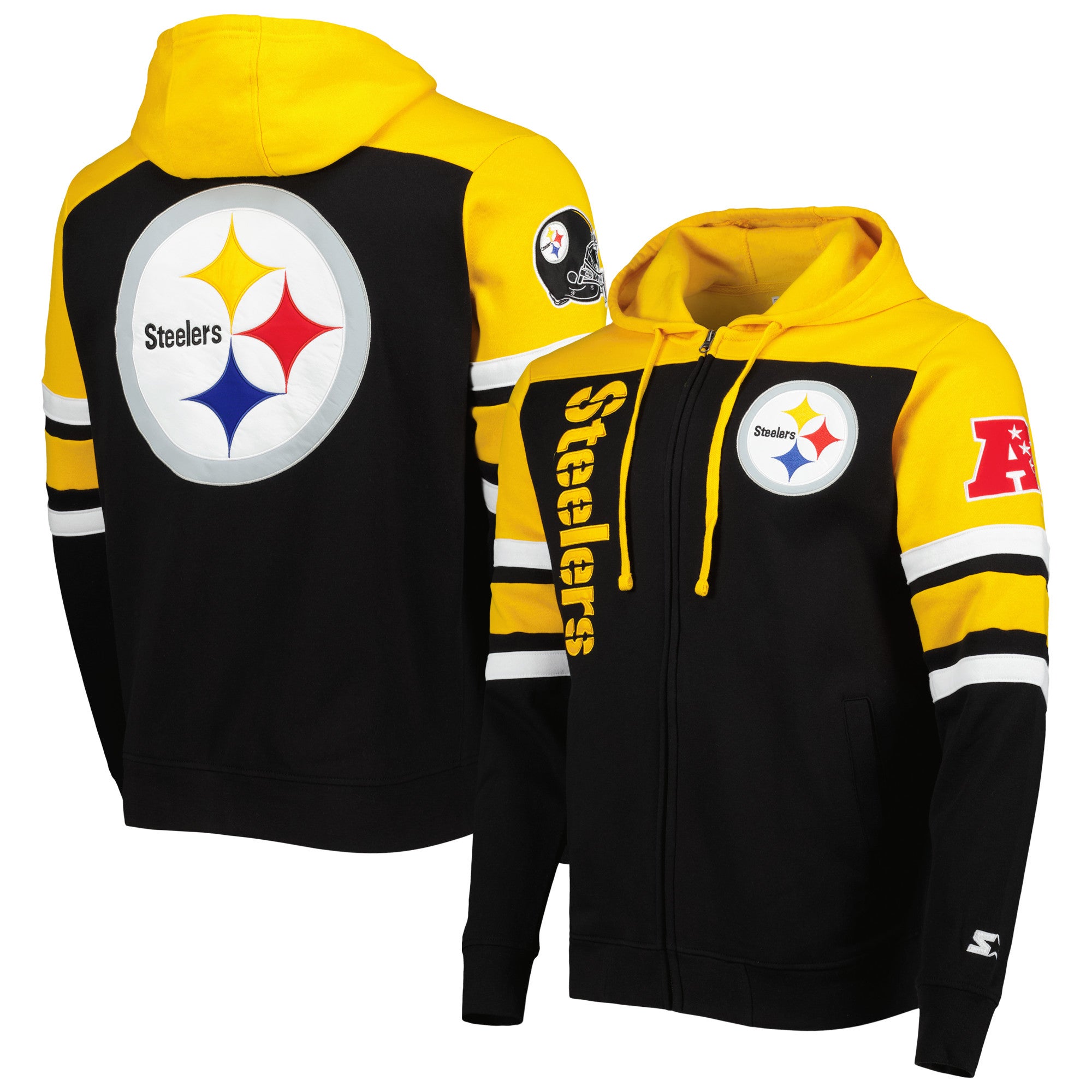 Juniors Black Pittsburgh Steelers Intercepting Teddy Full-Zip Jacket