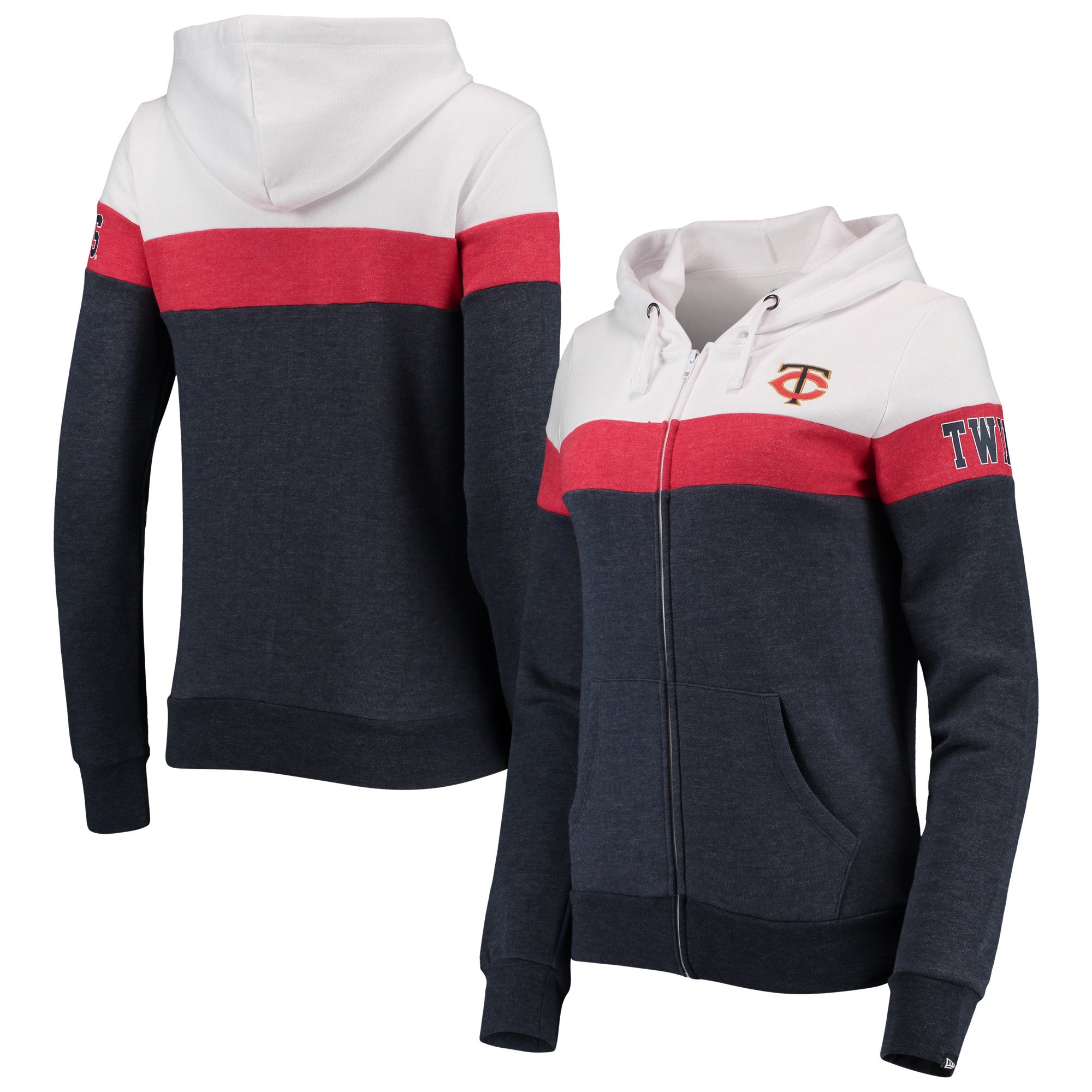 New Era Twins Colorblock Full-Zip Hoodie Jacket - Women's