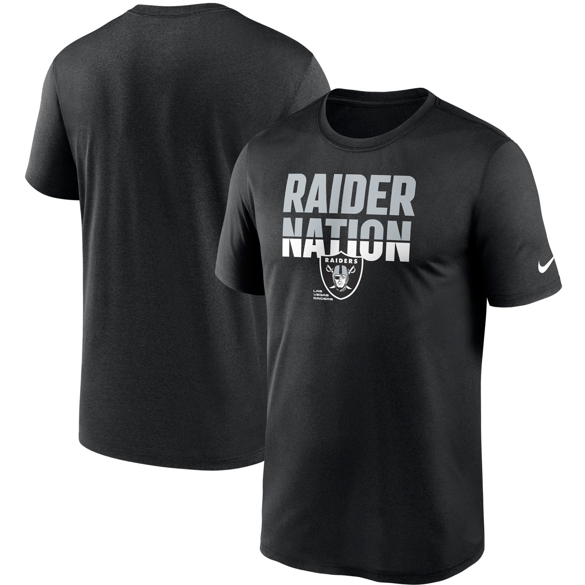 Las Vegas Raiders Nike Dri-Fit Raglan Crew Sweatshirt - Mens