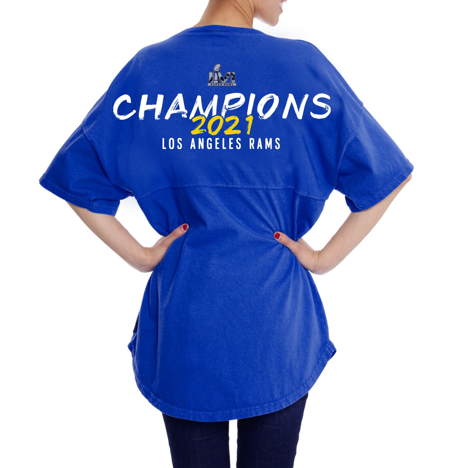 Super Bowl LVI Champions Long-Sleeve Champs Tee by Fanatics Los Angeles Rams / S