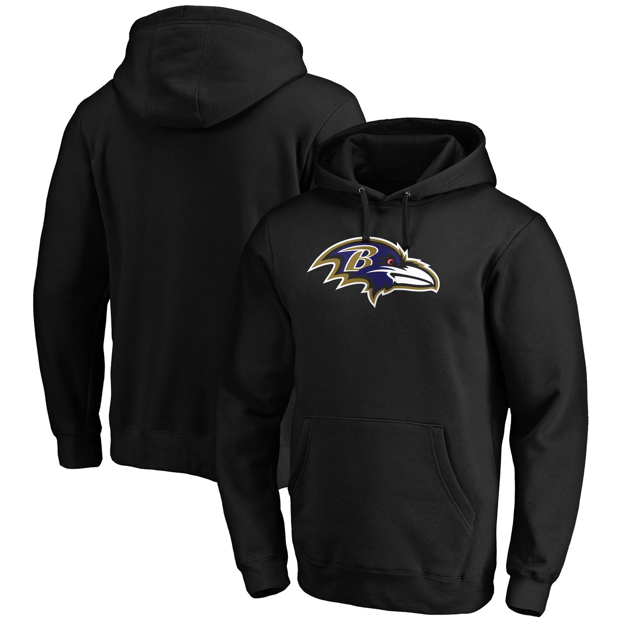 Fanatics Ravens Primary Logo Fitted Pullover Hoodie - Men's