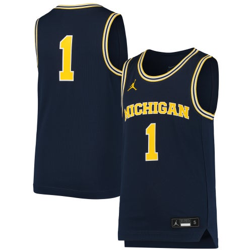 Jordan Michigan 1 Team Replica Basketball Jersey
