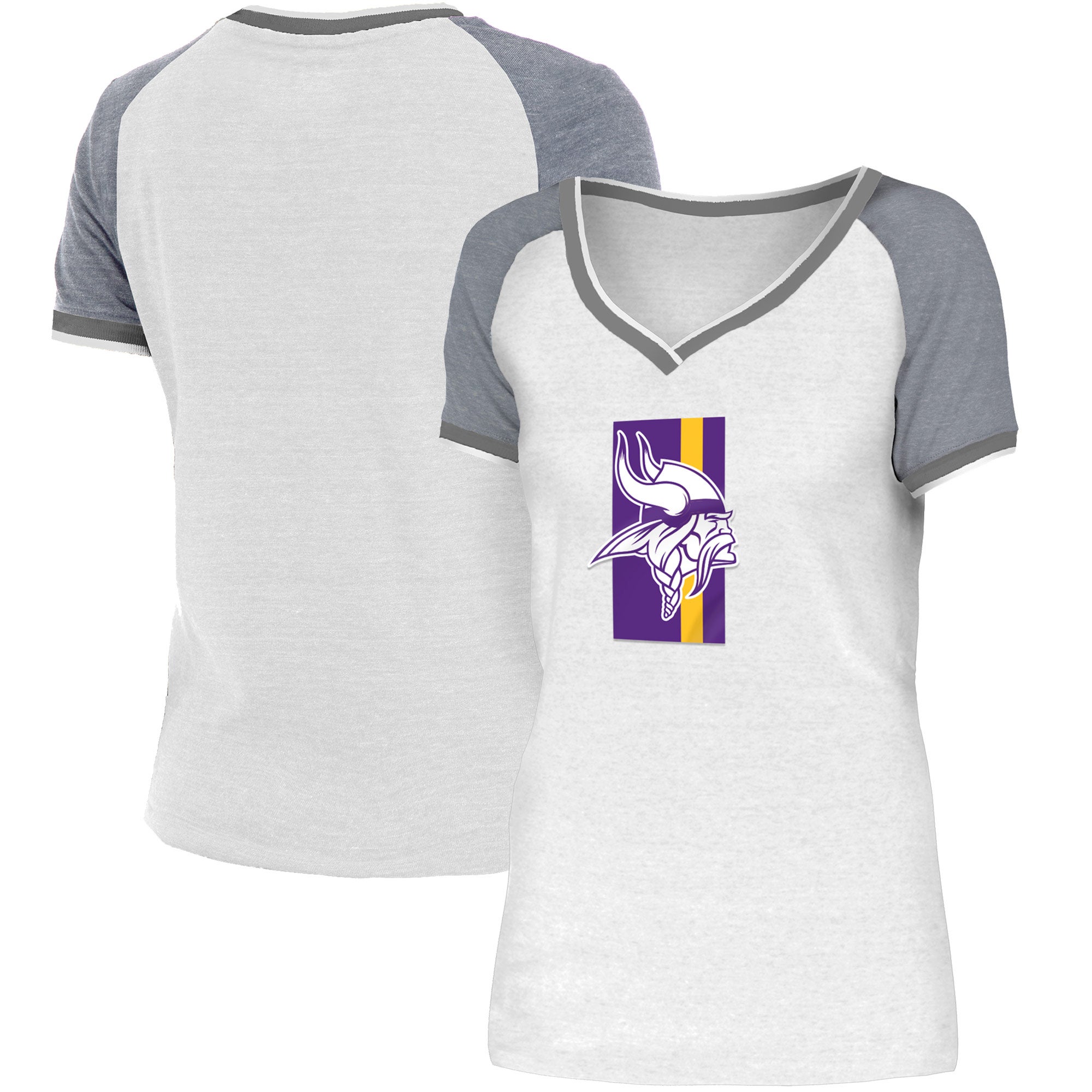 New Era Vikings Training Camp Raglan V-Neck T-Shirt - Women's