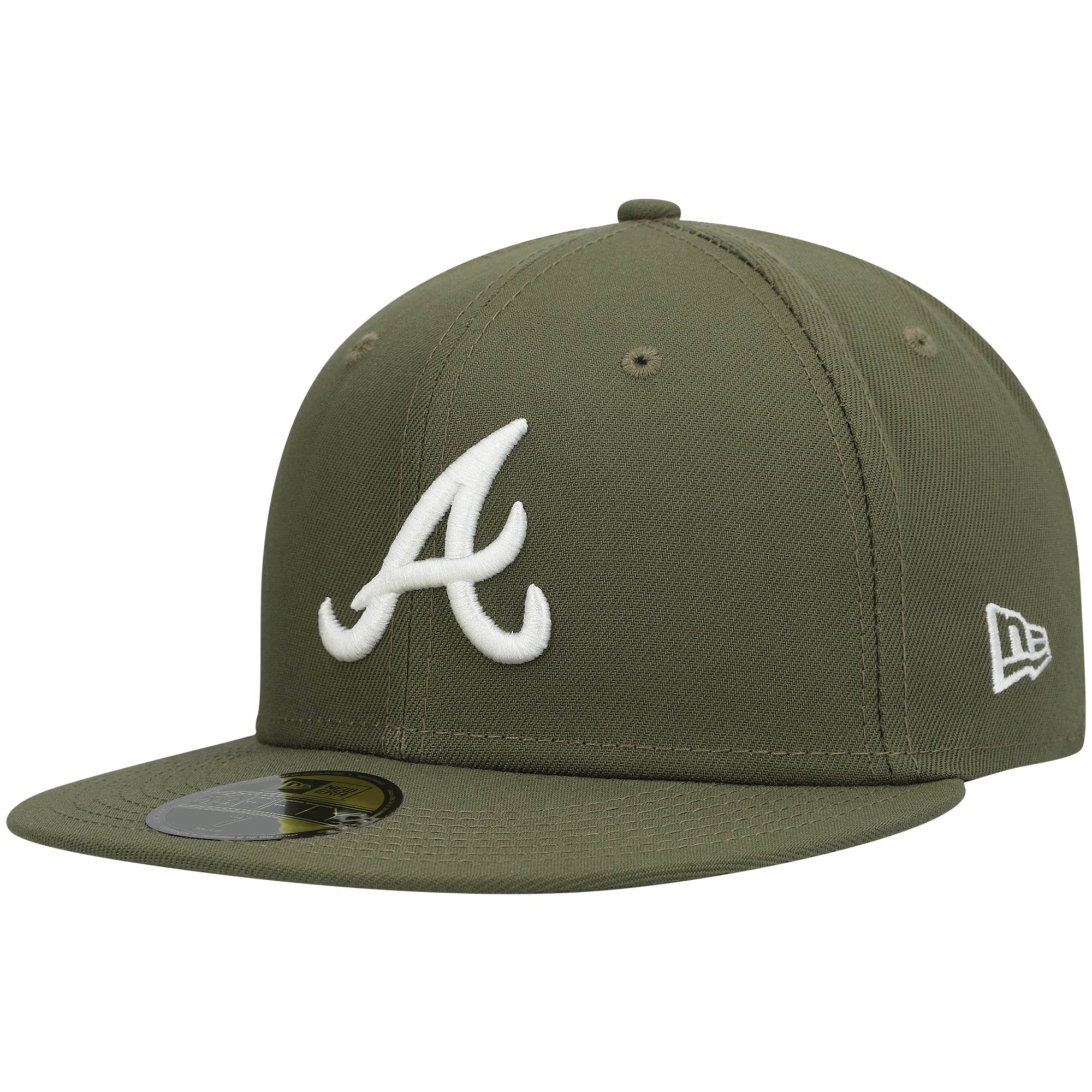 Men's New Era Gray Atlanta Braves Logo White 59FIFTY Fitted Hat